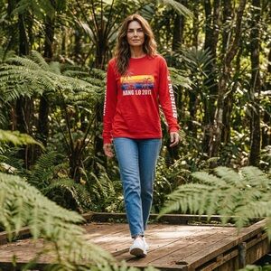 Pilot Flying J Red Long Sleeve Shirt | Graphic Tee | Casual Workwear Top